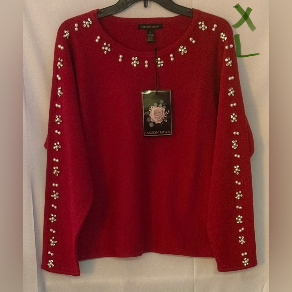 Carolyn Taylor Red Knit Top